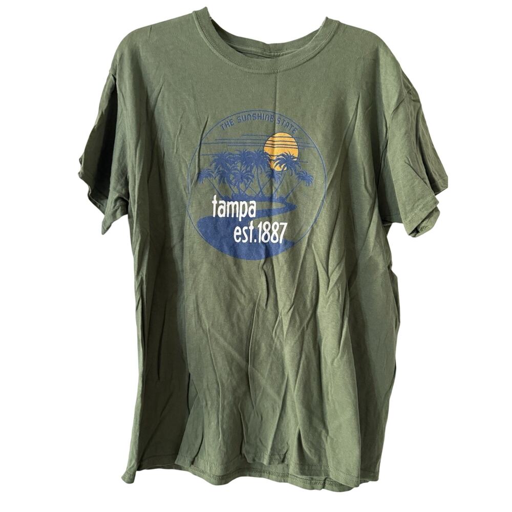 Olive Green Tampa Tshirt Size Large Unisex